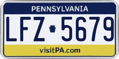 PA license plate LFZ5679
