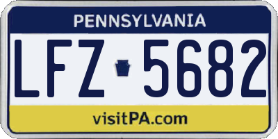 PA license plate LFZ5682