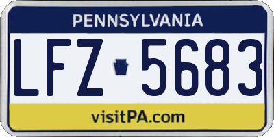 PA license plate LFZ5683