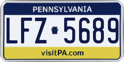 PA license plate LFZ5689