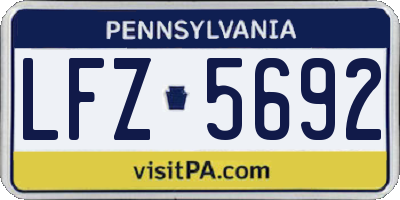 PA license plate LFZ5692