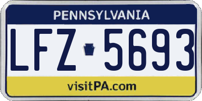 PA license plate LFZ5693
