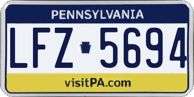 PA license plate LFZ5694