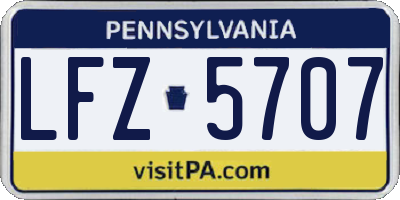 PA license plate LFZ5707