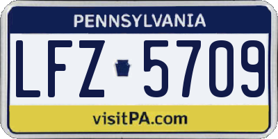 PA license plate LFZ5709
