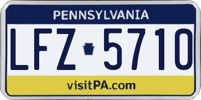 PA license plate LFZ5710