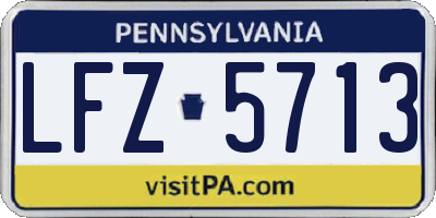 PA license plate LFZ5713