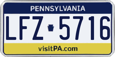 PA license plate LFZ5716