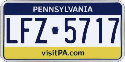 PA license plate LFZ5717