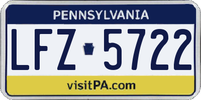 PA license plate LFZ5722