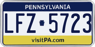PA license plate LFZ5723