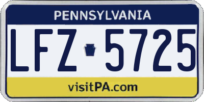 PA license plate LFZ5725