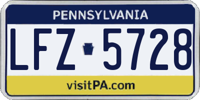 PA license plate LFZ5728
