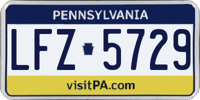 PA license plate LFZ5729