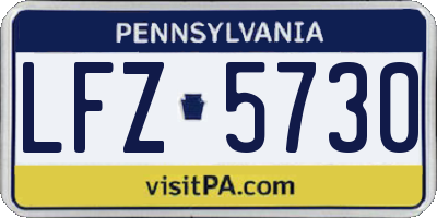PA license plate LFZ5730