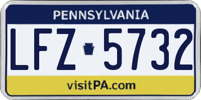 PA license plate LFZ5732