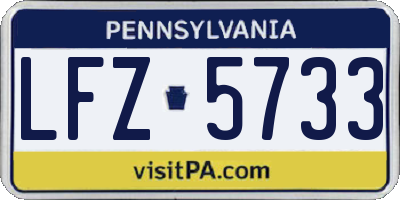 PA license plate LFZ5733