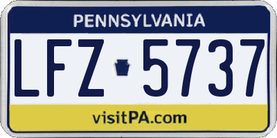 PA license plate LFZ5737