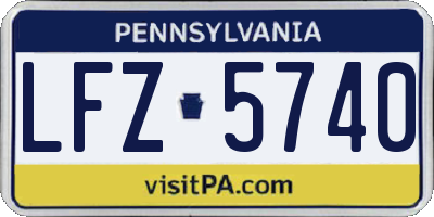 PA license plate LFZ5740