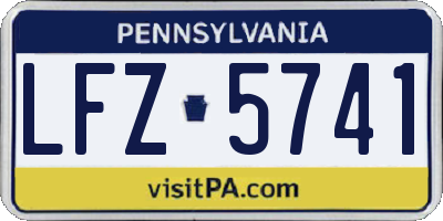 PA license plate LFZ5741
