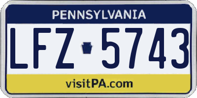 PA license plate LFZ5743