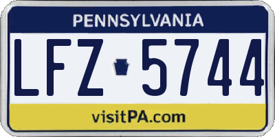 PA license plate LFZ5744
