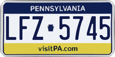 PA license plate LFZ5745