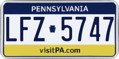 PA license plate LFZ5747