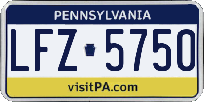 PA license plate LFZ5750