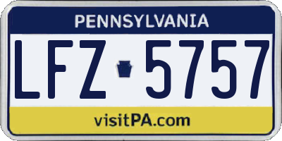 PA license plate LFZ5757