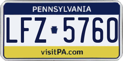 PA license plate LFZ5760
