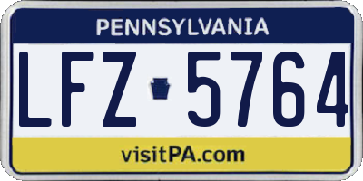 PA license plate LFZ5764