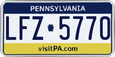 PA license plate LFZ5770