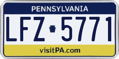 PA license plate LFZ5771
