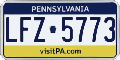 PA license plate LFZ5773