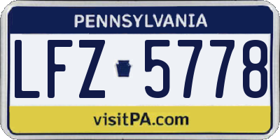 PA license plate LFZ5778