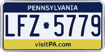 PA license plate LFZ5779