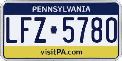 PA license plate LFZ5780