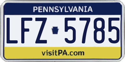 PA license plate LFZ5785