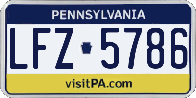 PA license plate LFZ5786