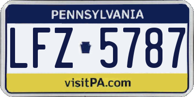 PA license plate LFZ5787