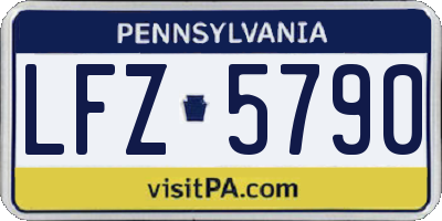 PA license plate LFZ5790