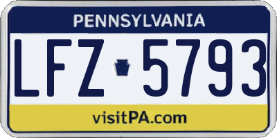 PA license plate LFZ5793