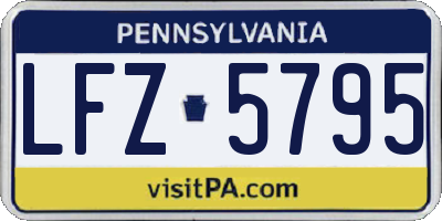 PA license plate LFZ5795