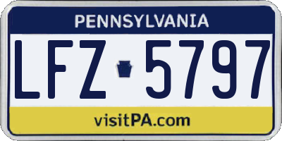 PA license plate LFZ5797