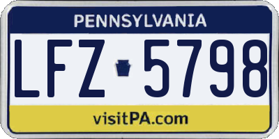 PA license plate LFZ5798
