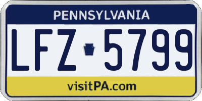 PA license plate LFZ5799