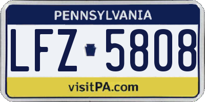 PA license plate LFZ5808