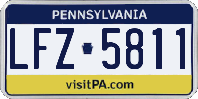 PA license plate LFZ5811