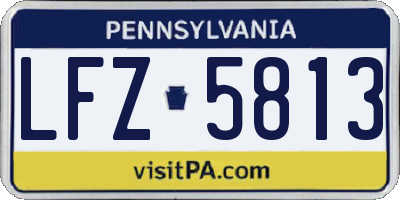 PA license plate LFZ5813